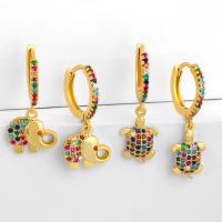 キュービックジルコン真鍮のイヤリング, キュービックジルコニア, とともに 銅, 女性用, 無色, 売り手 ペア