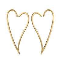 Zinc Alloy Stud Earring, Heart, gold color plated, for woman & hollow 