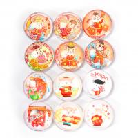 Mobile Phone DIY Decoration, Glass, Round, printing, random style & mixed pattern, mixed colors, 30mm 
