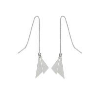 Brass Thread Through Earrings, fashion jewelry & for woman, silver color, 100mm 