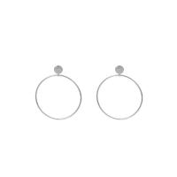 Brass Drop Earring, fashion jewelry & for woman, silver color, 30mm 