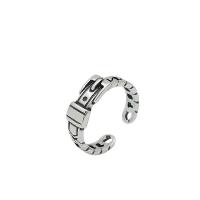 Brass Cuff Finger Ring, fashion jewelry & for woman, silver color, 49-53mm 