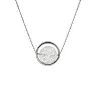 Латунь Ожерелье, с Чистый кварц, ювелирные изделия моды & Женский, серебряный, 11mm, продается Strand