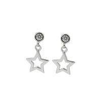 Rhinestone Brass Stud Earring, fashion jewelry & for woman & with rhinestone, silver color, 15mm 