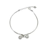 Brass Bracelets, fashion jewelry & for woman, silver color, 7.5mm 