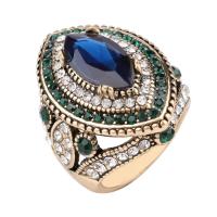 Хрустальное латунное палец кольцо, Латунь, с канифоль, ювелирные изделия моды & разный размер для выбора & Женский, продается PC