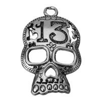 Zinc Alloy Skull Pendants, fashion jewelry & blacken, silver color Approx 3.5mm 