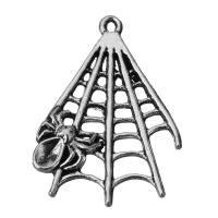 Zinc Alloy Animal Pendants, Spider Web, fashion jewelry & blacken, silver color Approx 2mm 