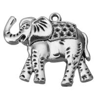 Zinc Alloy Animal Pendants, Elephant, fashion jewelry & blacken, silver color Approx 2.5mm 