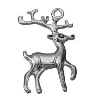 Zinc Alloy Animal Pendants, Deer, fashion jewelry & blacken, silver color Approx 2.5mm 