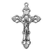 Zinc Alloy Cross Pendants, Crucifix Cross, fashion jewelry & blacken, silver color Approx 2.5mm 