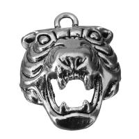 Zinc Alloy Animal Pendants, Lion, fashion jewelry & blacken, silver color Approx 3mm 