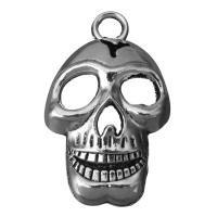 Zinc Alloy Skull Pendants, fashion jewelry & blacken, silver color Approx 4.5mm 