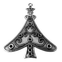 Zinc Alloy Christmas Pendants, fashion jewelry & blacken, silver color Approx 3.5mm 