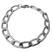 Stainless Steel Chain Bracelets, fashion jewelry & Unisex & curb chain, original color Approx 8.5 Inch 