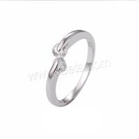Circón cúbico anillo de dedo de latón, metal, con cúbica circonia, Joyería & para mujer, Blanco, 0.4cm, Vendido por UD