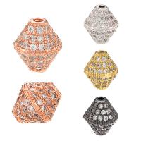 Brass Spacer Beads, Rhombus, plated, DIY & micro pave cubic zirconia 