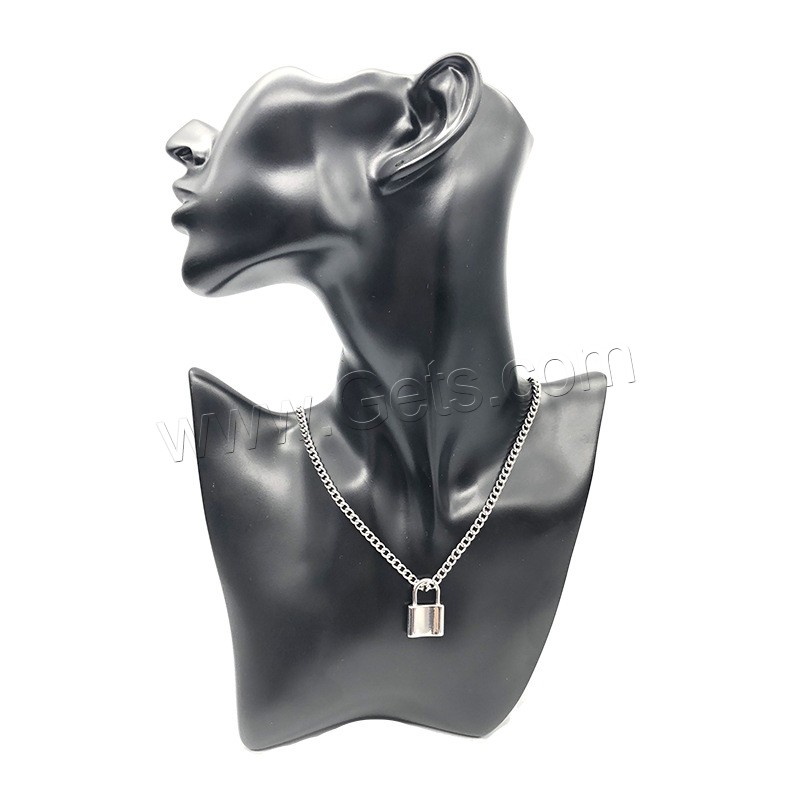 Edelstahl Schmuck Halskette, mit Verlängerungskettchen von 1.97 inch, Türschloss, unisex & verschiedene Größen vorhanden, originale Farbe, verkauft von Strang