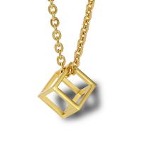 Titanium Steel Jewelry Necklace,  Square, plated, Unisex & hollow 12mm Approx 23.6 Inch 