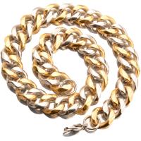 Stainless Steel Chain Necklace, plated & for man, metallic color plated 