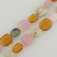 Regenbogen Quarz Perle, gemischte Farben, 20-26x15-20x7-8mm, Bohrung:ca. 1mm, Länge:ca. 16 ZollInch, ca. 18PCs/Strang, verkauft von Strang