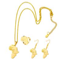 Brass Jewelry Set, three pieces & fashion jewelry & for woman, gold 