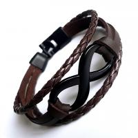 PU Leather Cord Bracelets, fashion jewelry & Unisex 