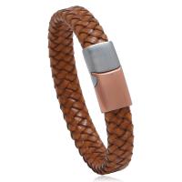 PU Leather Cord Bracelets, with 316 Stainless Steel, fashion jewelry & for man 