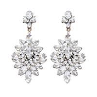 Zinc Alloy Rhinestone Drop Earring, plated, fashion jewelry & for woman & with rhinestone, nickel, lead & cadmium free 