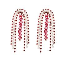 Fashion Fringe Earrings, Zinc Alloy, with Plastic Pearl, plated, fashion jewelry & for woman nickel, lead & cadmium free 
