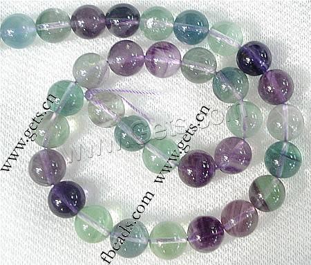 Perles de fluorite, Fluorine, Rond, naturel, multiple tailles pour le choix, grade A, Longueur:15.5 pouce, Vendu par brin