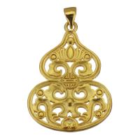Brass Jewelry Pendants, Calabash, gold color plated, fashion jewelry & hollow Approx 