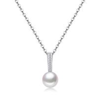 Sterling Silver Jewelry Necklace, 925 Sterling Silver, with Freshwater Pearl, platinum plated, for woman 