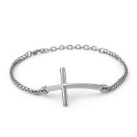 Stainless Steel Chain Bracelets, Cross, plated, Unisex Approx 8.3 Inch 