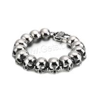 Stainless Steel Chain Bracelets, plated, punk style metallic color plated   