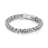 Stainless Steel Chain Bracelets, 316L Stainless Steel, plated, for man Approx 8.7 Inch 