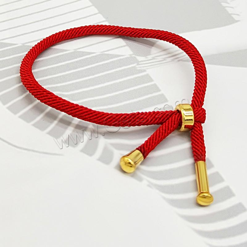 Fashion Jewelry Bracelet, Polyester Cord, with Stainless Steel, gold color plated, Adjustable & Unisex & different size for choice, red, Sold By Strand