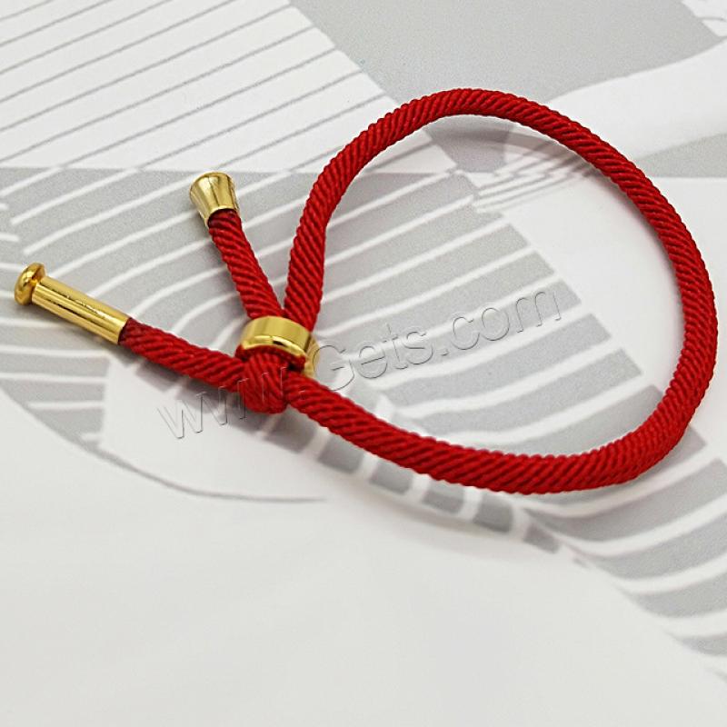 Fashion Jewelry Bracelet, Polyester Cord, with Stainless Steel, gold color plated, Adjustable & Unisex & different size for choice, red, Sold By Strand