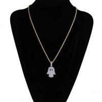 Messing Zirkonia Halskette, plattiert, Modeschmuck & unisex & mit kubischem Zirkonia, keine, 51x32mm, verkauft von Strang