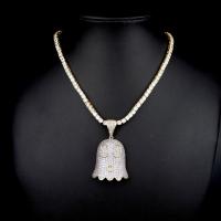 Messing Zirkonia Halskette, plattiert, Modeschmuck & unisex & mit kubischem Zirkonia, 52x33mm, verkauft von Strang