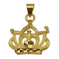 Brass Jewelry Pendants, Crown, gold color plated, fashion jewelry & hollow Approx 3.5mm 
