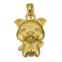 Латунные Подвески в форме животного, Латунь, Свинья, плакирован золотом, ювелирные изделия моды отверстие:Приблизительно 3.5mm, продается PC