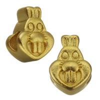 Старинный латунный бусы, Латунь, Заяц, плакирован золотом, ювелирные изделия моды отверстие:Приблизительно 3.5mm, продается PC