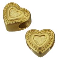 Weinlese Messing Perlen, Herz, goldfarben plattiert, Modeschmuck, 11.5x10.5x7mm, Bohrung:ca. 3.5mm, verkauft von PC