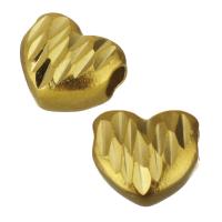 Weinlese Messing Perlen, Herz, goldfarben plattiert, Modeschmuck, 11x9.5x6mm, Bohrung:ca. 4mm, verkauft von PC