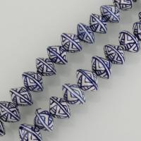 Printing Porcelain Beads blue Approx 1.5mm,2.5mm,3mm Approx 13.5 Inch, Approx 14 Inch 