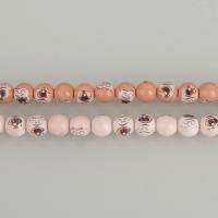 Kunstdruck Porzellan Perlen, rund, keine, 10mm, Bohrung:ca. 2mm, Länge:ca. 13.5 ZollInch, ca. 35PCs/Strang, verkauft von Strang
