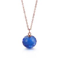 Stainless Steel Jewelry Necklace, 316L Stainless Steel, with Crystal, rose gold color plated, dyed & for woman 12mm Approx 17.7 