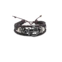 Cowhide Bracelets, Faux Leather, with Zinc Alloy, fashion jewelry & for man 180mm 