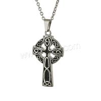 Stainless Steel Cross Pendants, 304 Stainless Steel, plated, fashion jewelry & DIY 